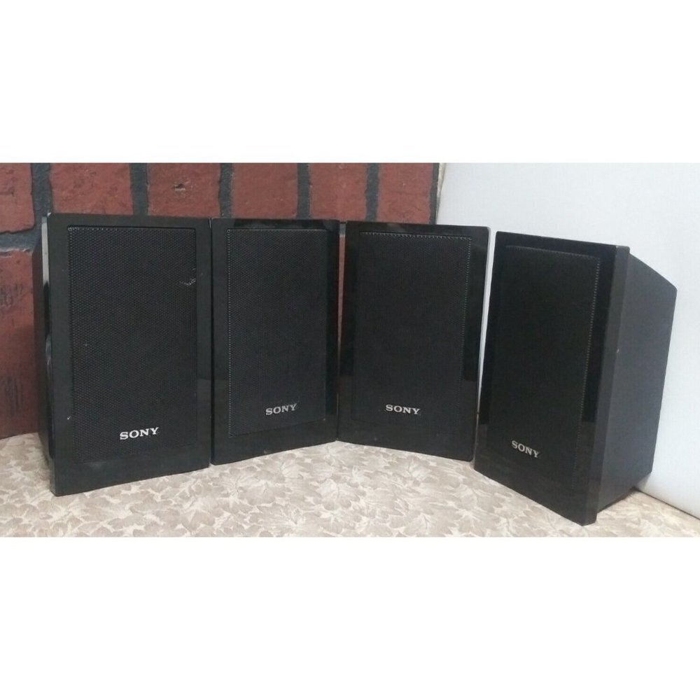Sony Speakers SS-TS102 Set of 4 Black Untested. No cable. FOR PARTS ONLY